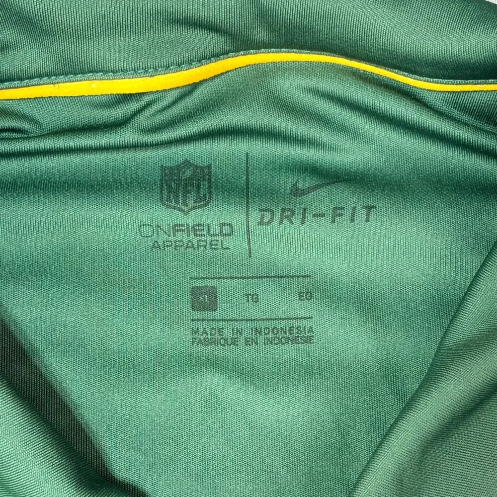 Nike NFL Green Bay Packers Dri-FIT Polo Shirt Mens XL Green Striped Onfield